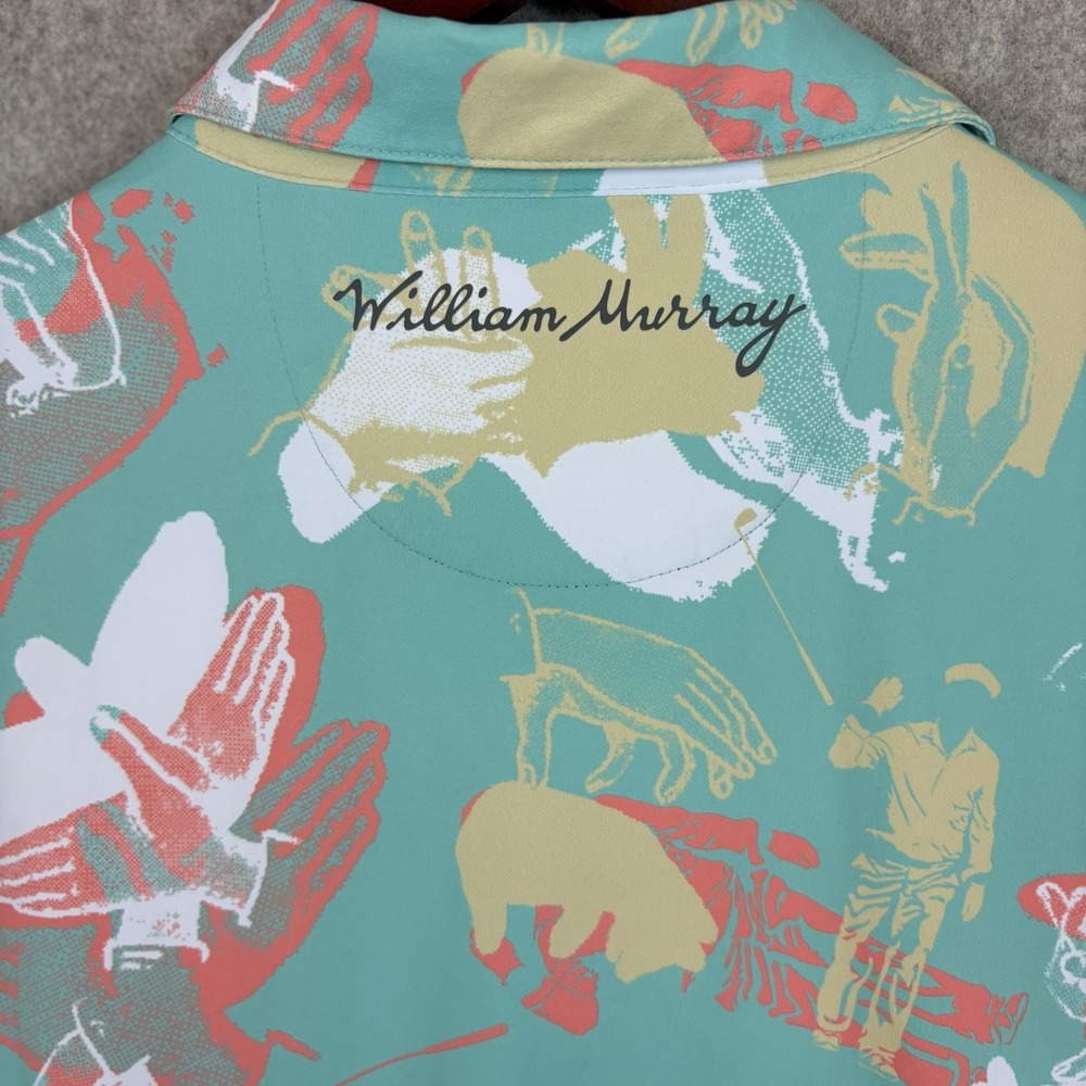 William Murray Happy Hands Club Golf Polo Mens S Green Coral Performance - Picture 7 of 11